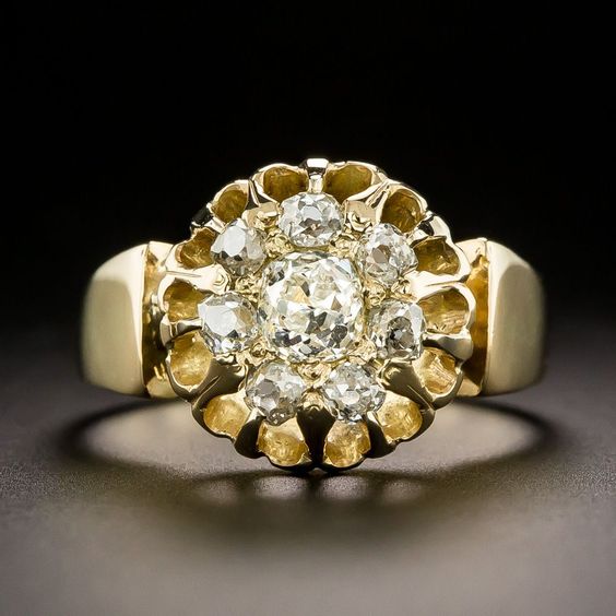 Vintage Pure Golden Zirconia Ring