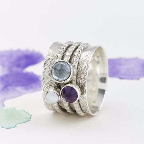 Vintage Silver Stones Ring