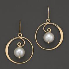 Vintage Hoop & Pearl Golden Earrings