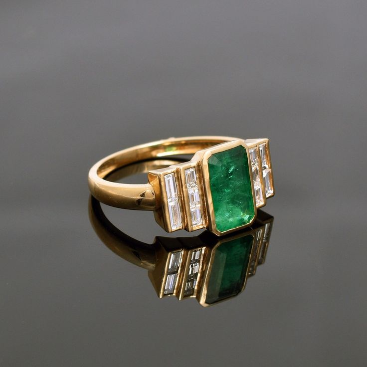 Vintage Natural Zambian Emerald Ring