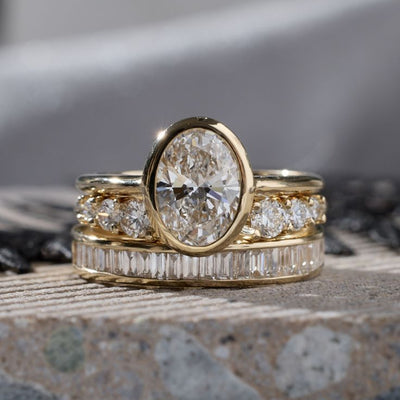 Luxury Zirconia Gold Ring Set