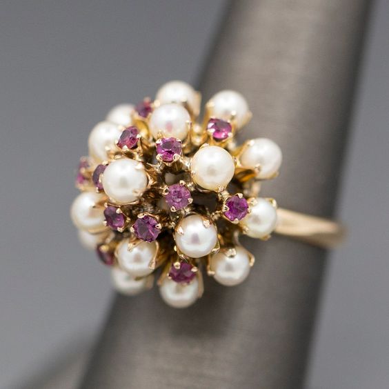 Vintage Violet Pearl Ring