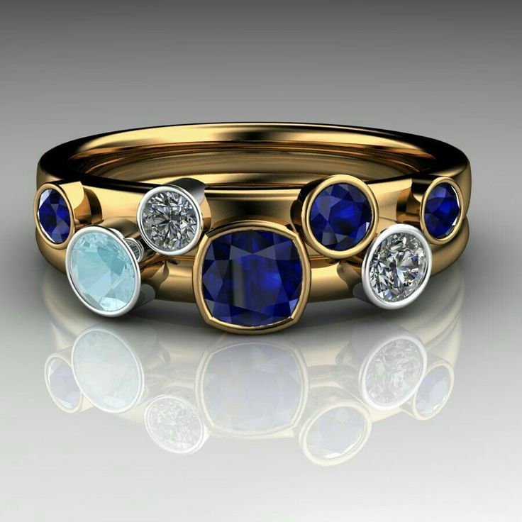 Vintage Blue Layered Ring