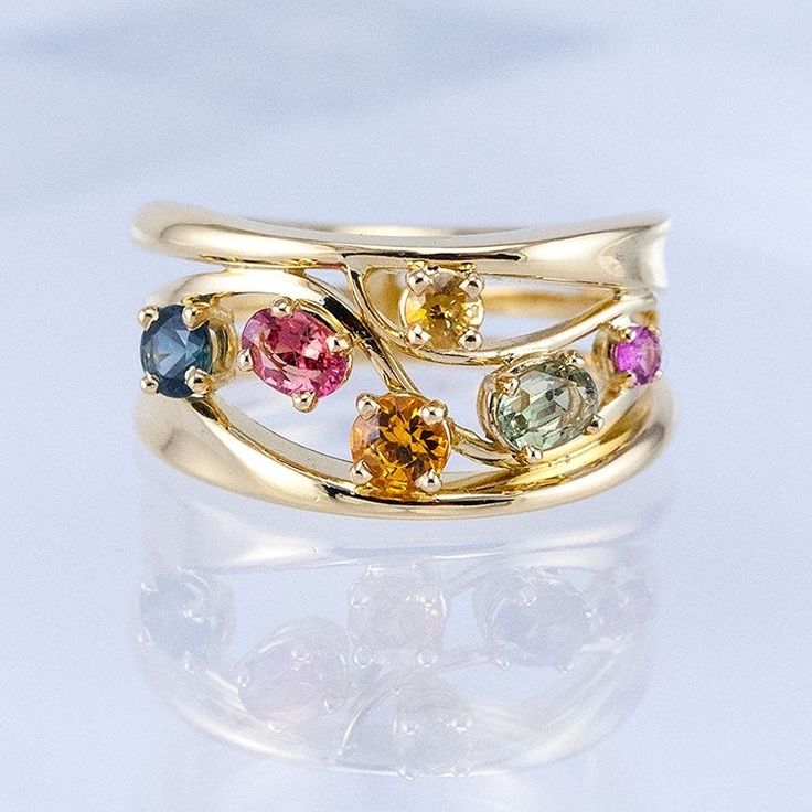 Vintage Colorful Gold Ring