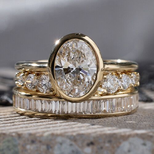 Vintage Bright Round Zirconia Ring Set