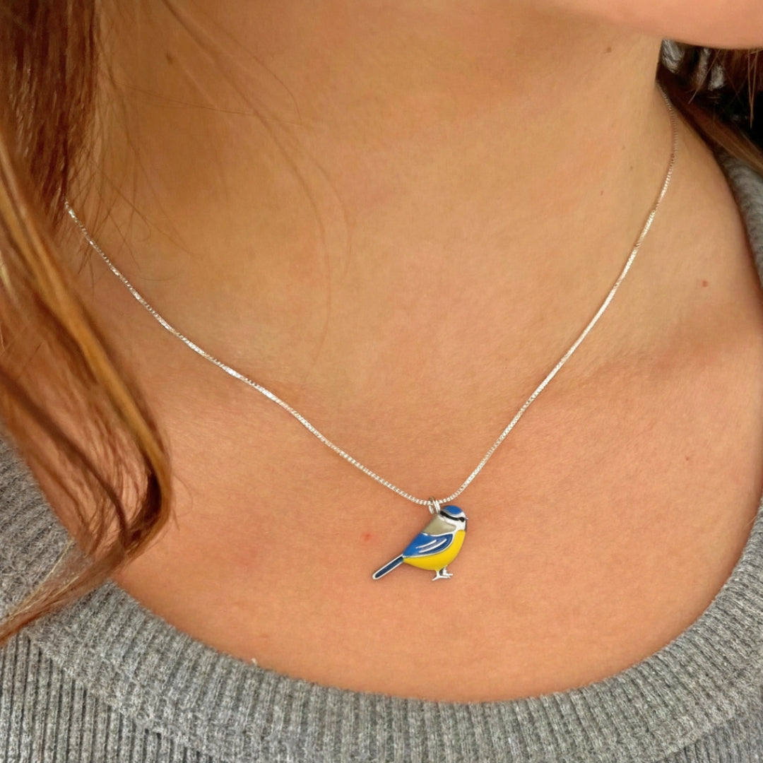 Handpainted Bird Necklace