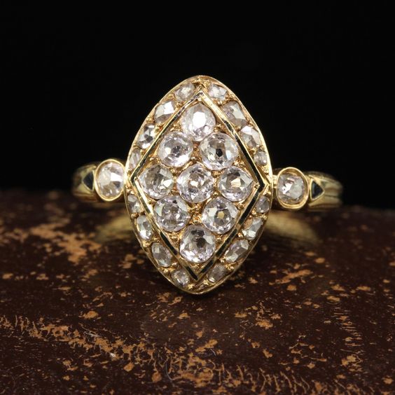 Vintage Crystal Gold Zirconia Ring