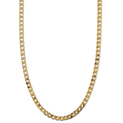 Gold Flat Link Curb Chain Necklace
