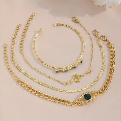 Serpina Veyra Bracelet Set | Gold