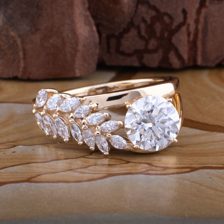 Vintage Wheat Zirconia Ring