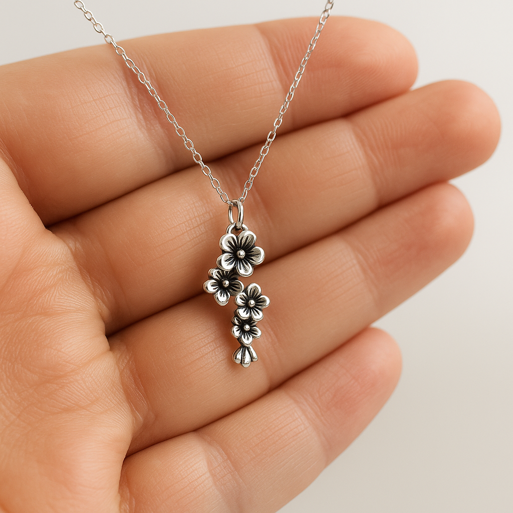 Silver Flower Trail Necklace