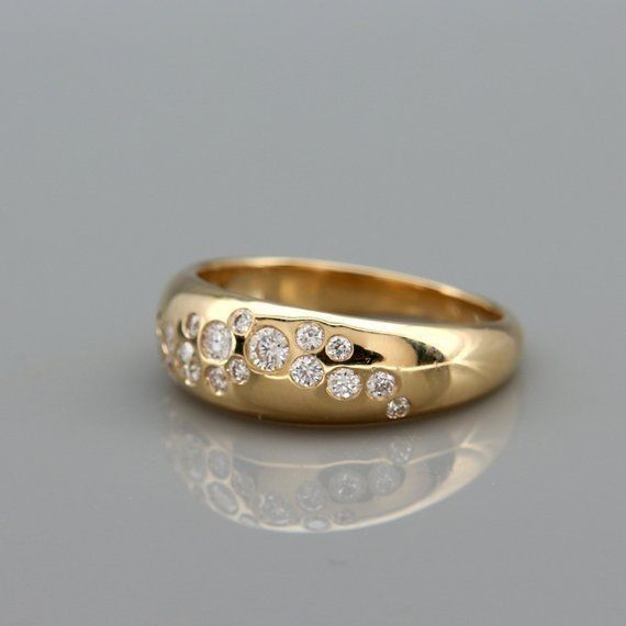 Vintage Bright Inlaid Zirconia Gold Ring