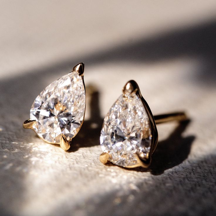 Vintage Crystal Drop Stud Earrings