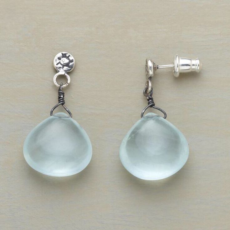 Vintage Blue Moonstone Silver Earrings