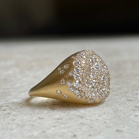 Vintage Bright Gold Seal Ring