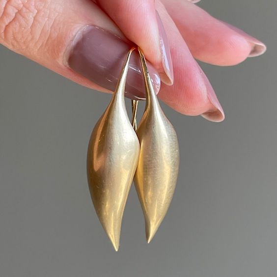 Vintage Small Pod Gold Earrings