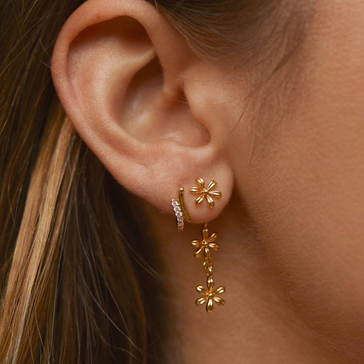 Dangle Daisy Gold Earrings