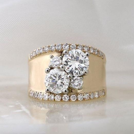 Vintage Golden Bright Zirconia Ring