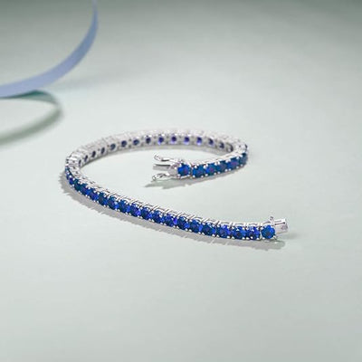 Sapphire Tennis Bracelet | White Gold