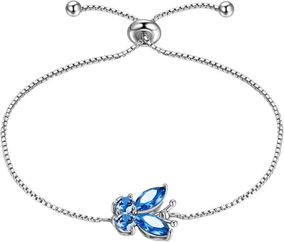 White Gold Sapphire Butterfly Bracelet