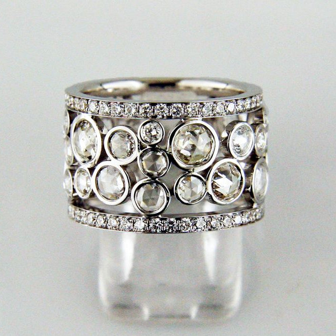 Vintage White Zirconia Silver Ring