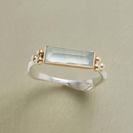 Vintage White Rectangular Glass Ring