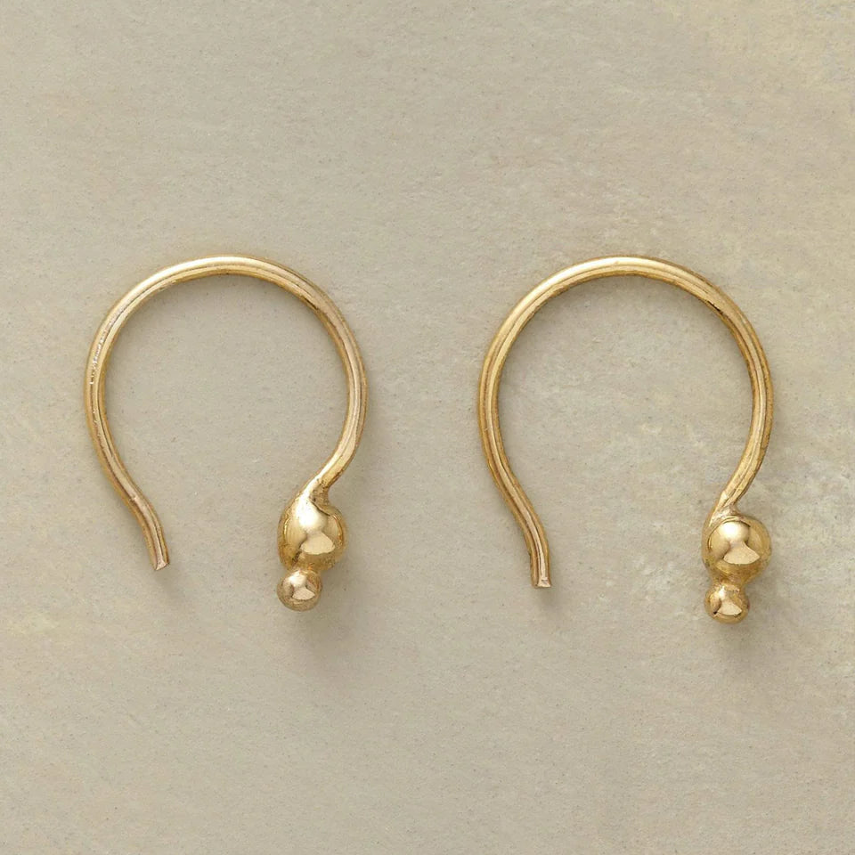 Gold Plate Double Dot Earrings