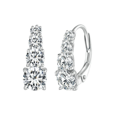 Carol four stone earrings | White Gold