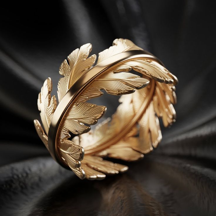 Exotic Golden Ivy Ring