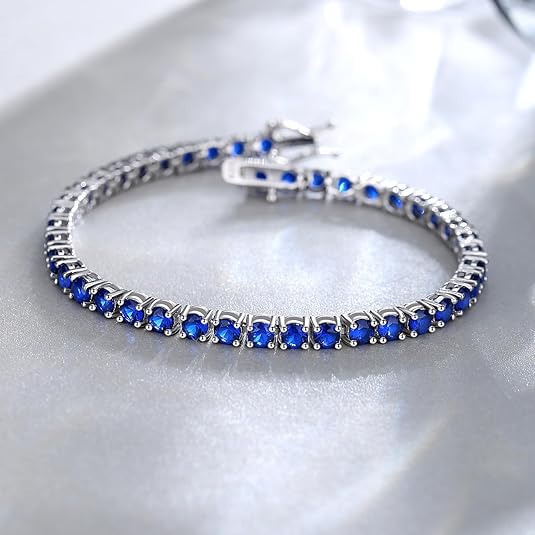 Sapphire Tennis Bracelet | White Gold