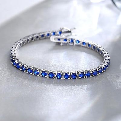 Sapphire Tennis Bracelet | White Gold