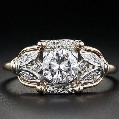 Vintage Rounded Inlaid Zirconia Ring