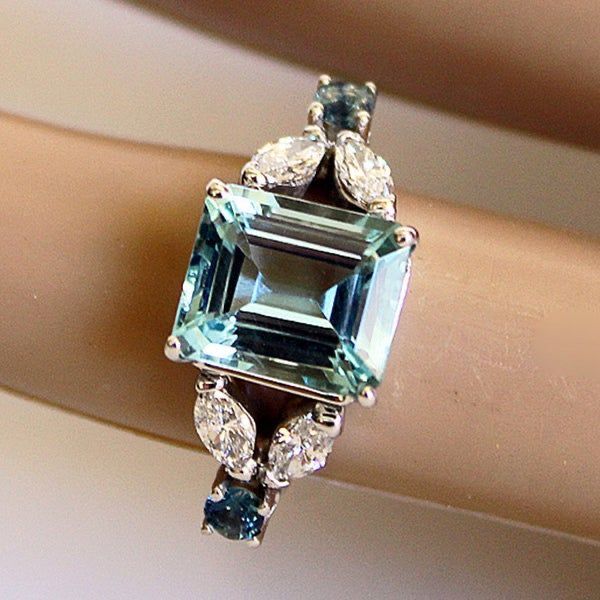 Vintage Blue Zirconia Crystal Ring