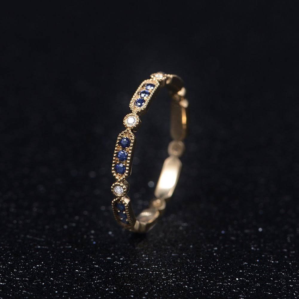 Blue Fine Sparks Gold Ring