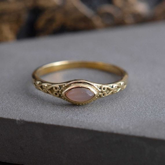Oval White Opal Gold Ring