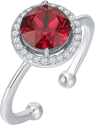 Crimson Glow Promise Ruby Ring | White Gold