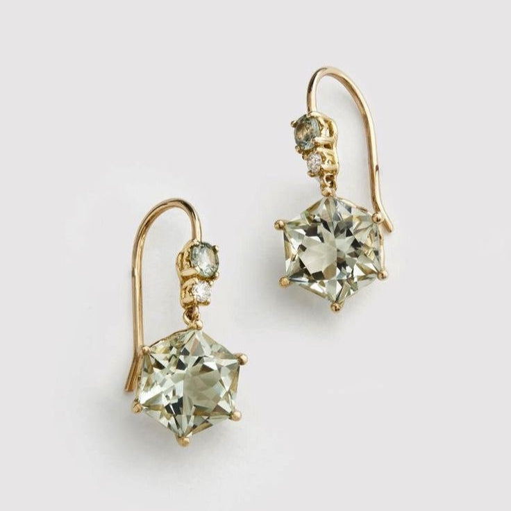 Vintage Zirconia Green Earrings