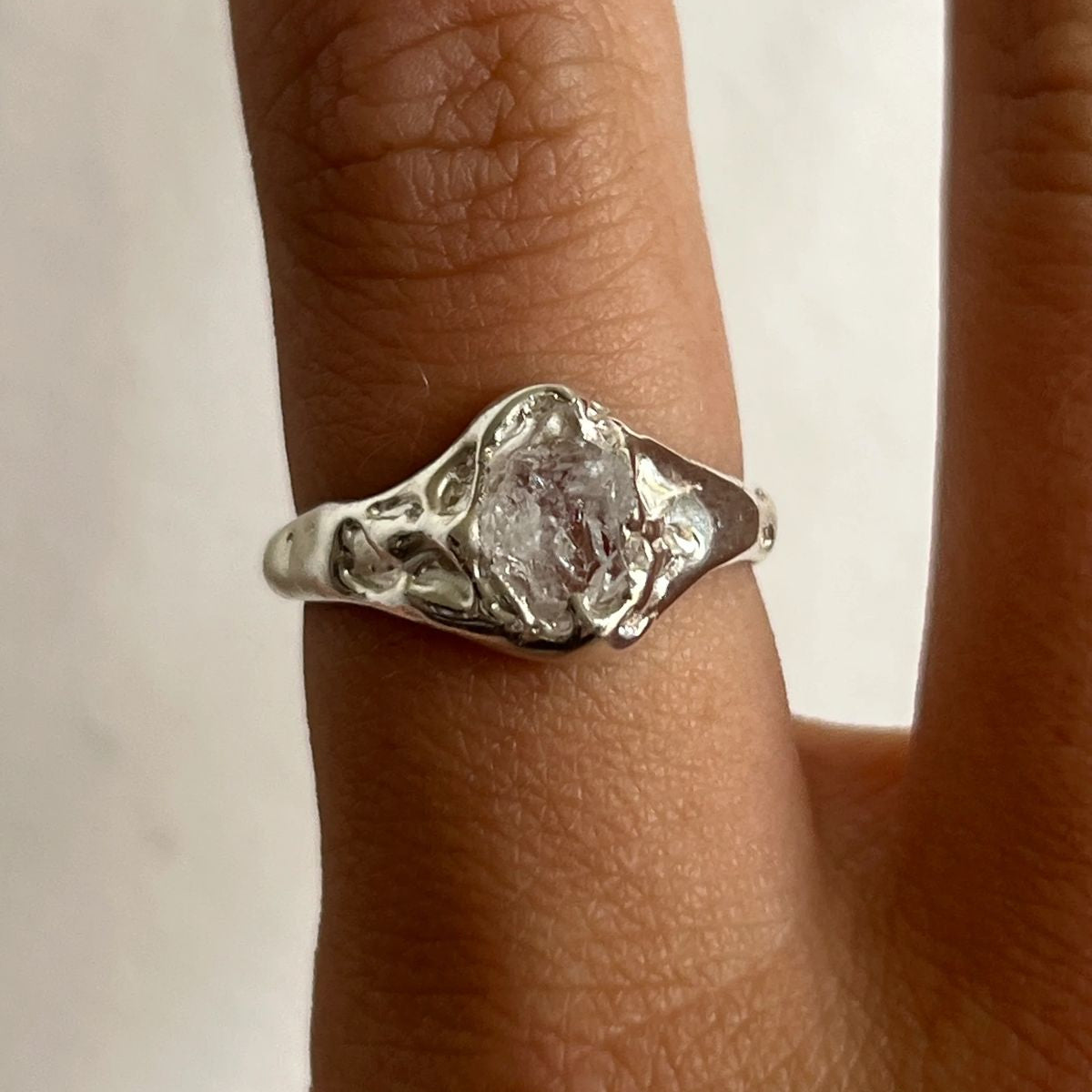 Silver 925 Forged Glass Ring