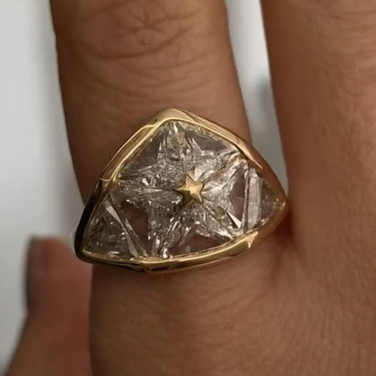 Spark Glass Star Gold Ring