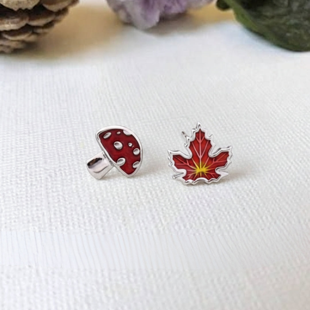 Mushroom & Leaf Fall Earrings