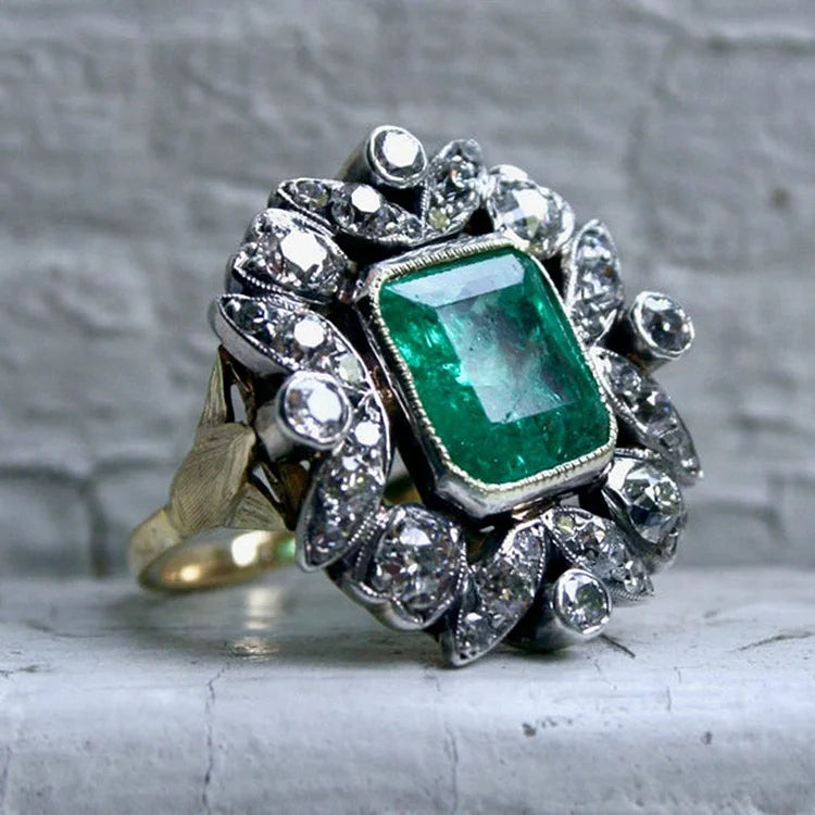 Vintage Emerald Zirconia Ring