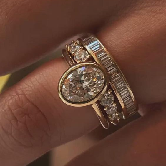 Luxury Zirconia Gold Ring Set