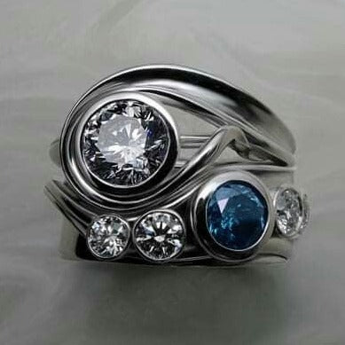 Vintage Glass & Blue Stone Silver Ring