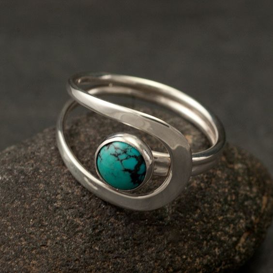 Vintage Blue Stone Silver Ring