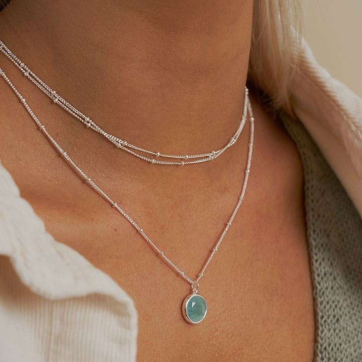 Greenish Rounded Stone Necklace