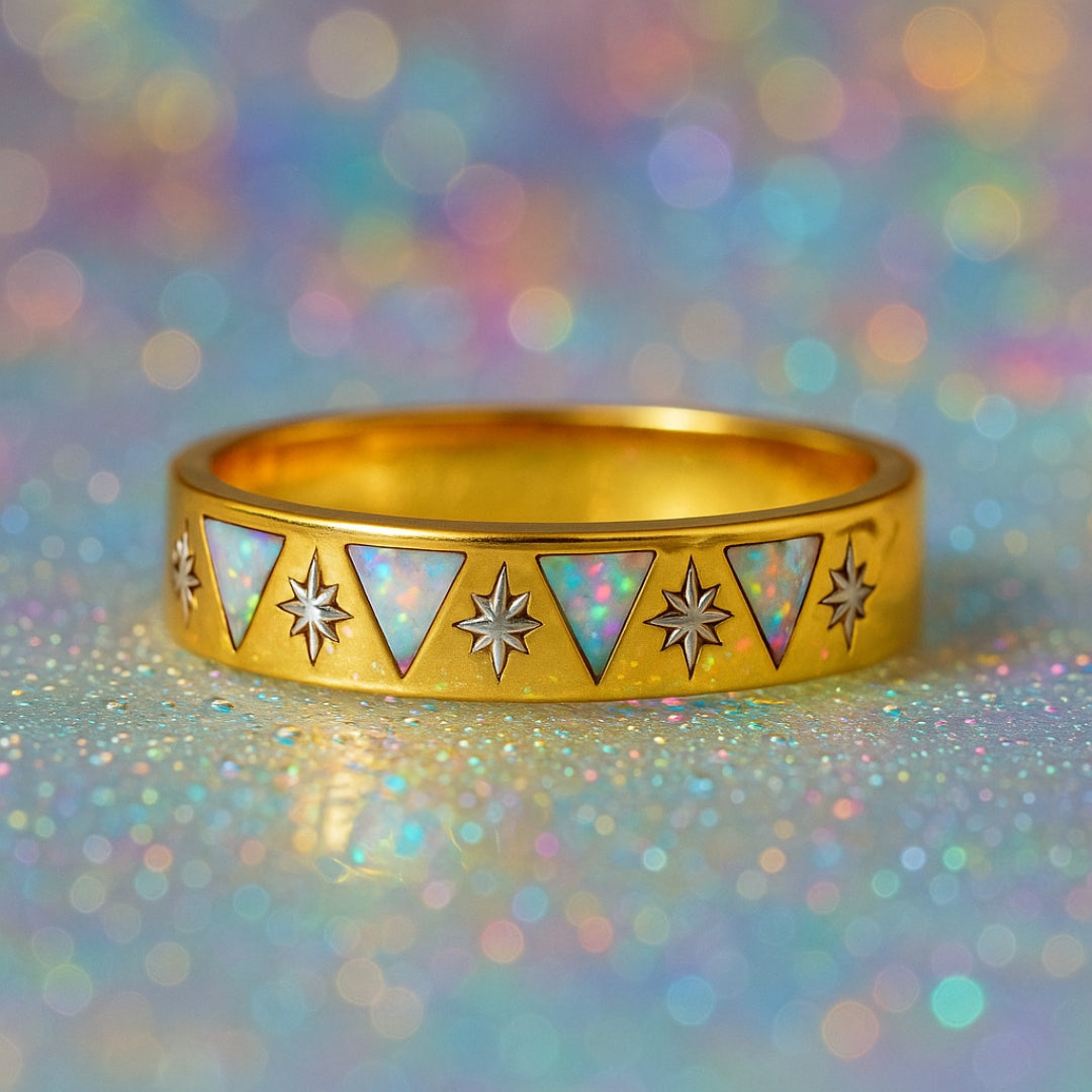 Opal & Diamond 14K Gold Ring