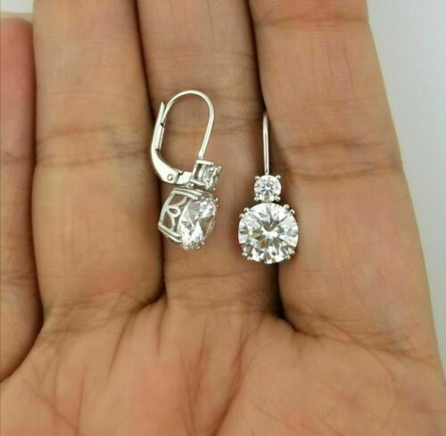 Vintage White Round Moissanite Earrings