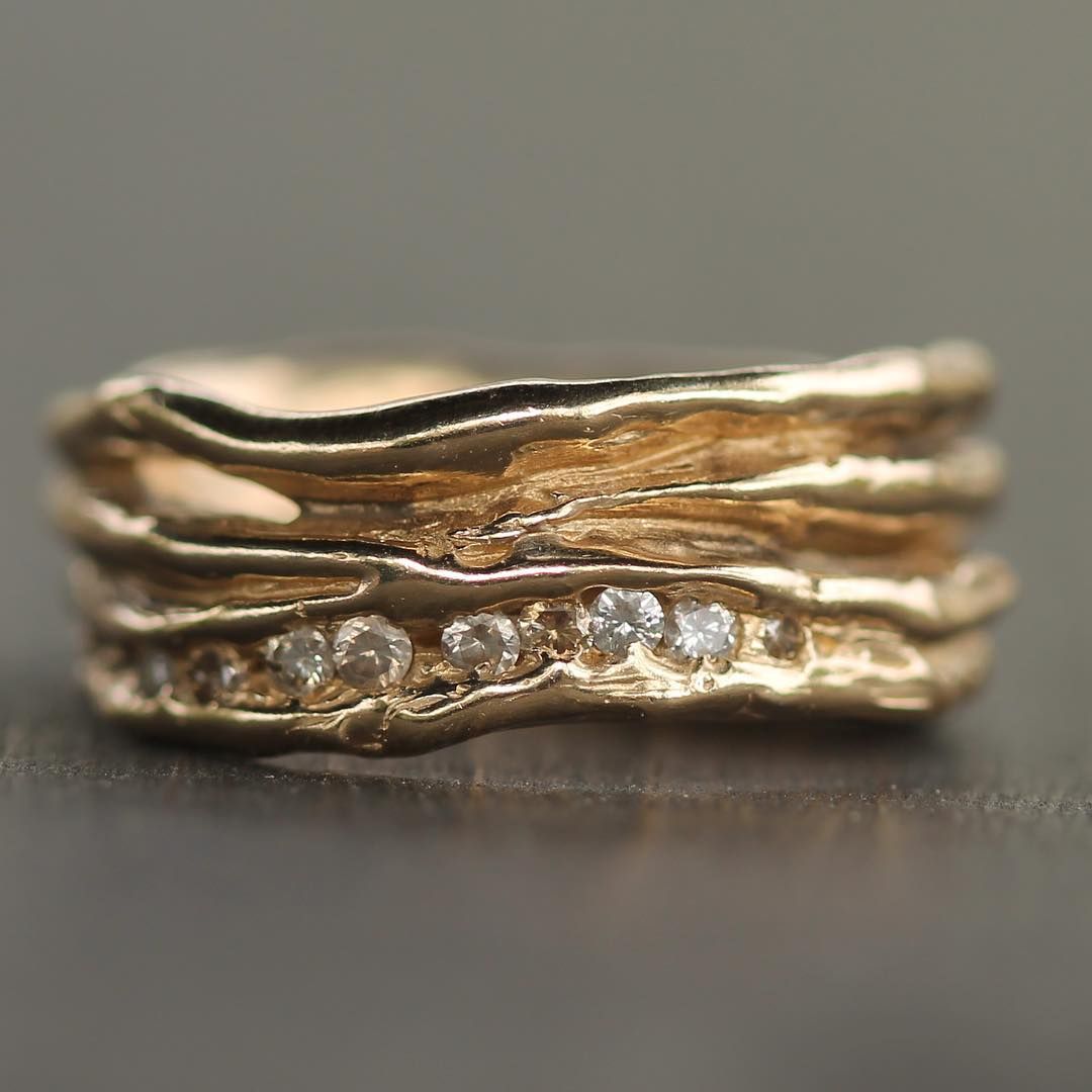 Layer Forged Gold Ring