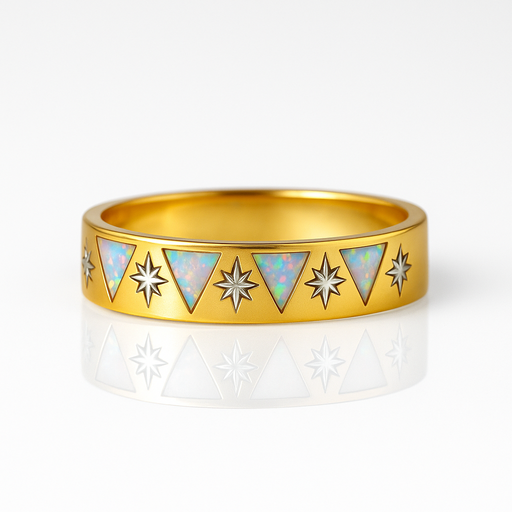 Opal & Diamond 14K Gold Ring