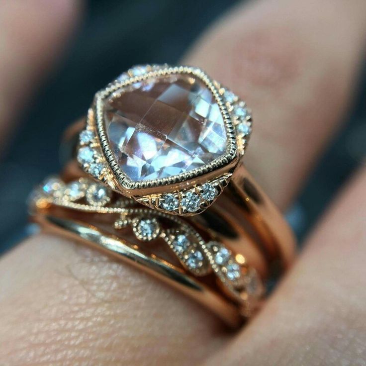 Vintage Crystal Elegant Ring Set